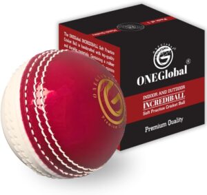 Incrediball Soft Practice Cricket Ball 1-Pack Red & White
