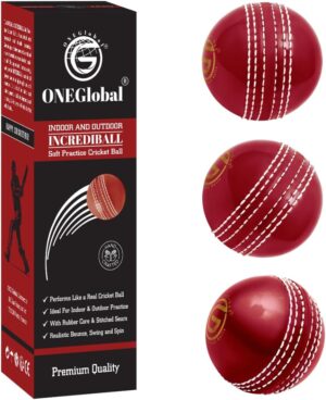 Incrediball Soft Practice Cricket Ball 3-Pack Red