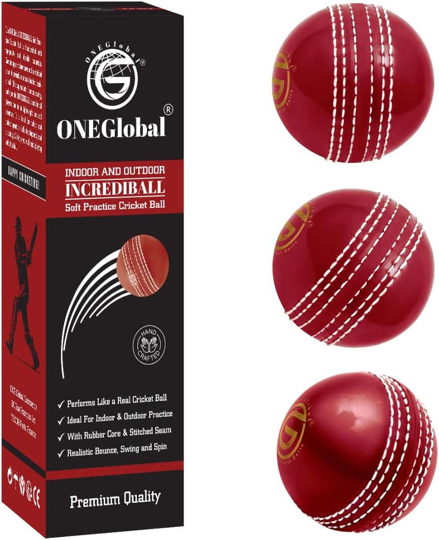 Incrediball Soft Practice Cricket Ball 3-Pack Red