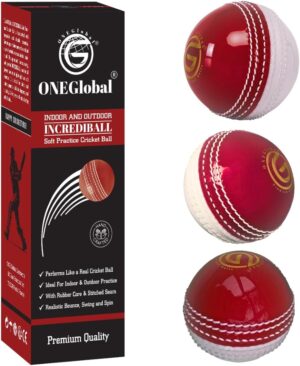 Incrediball Soft Practice Cricket Ball 3-Pack Red & White