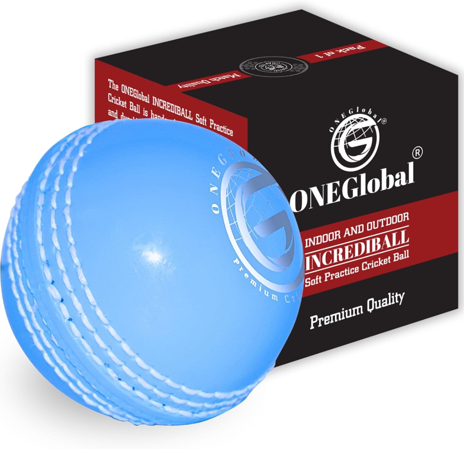Incrediball Soft Practice Cricket Ball 1-Pack Blue