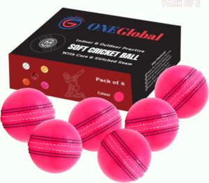 Incrediball Soft Practice Cricket Ball 6-Pack PInk